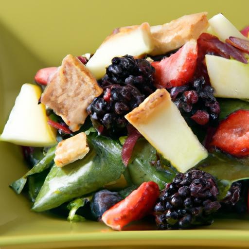 Refreshing Twist: Spinach & Crouton Fruit Salad Delight