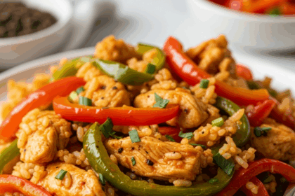 Roasted Peppers Chicken and Rice