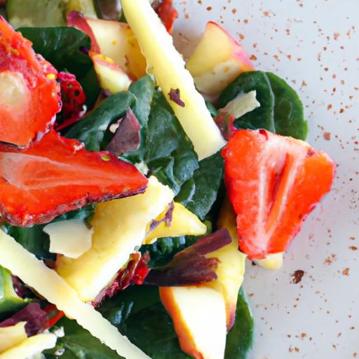 Refreshing Twist: Spinach & Crouton Fruit Salad Delight