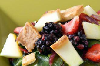 Refreshing Twist: Spinach & Crouton Fruit Salad Delight