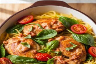 Tuscan Chicken with Spaghetti Squash