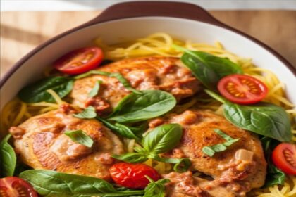 Tuscan Chicken with Spaghetti Squash