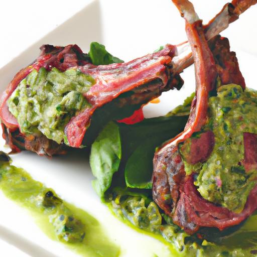 Savory Lamb Chops with Zesty Mint Pesto Delight
