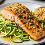 Garlic Butter Salmon with Zucchini Noodles