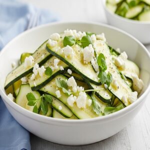 Greek Zucchini Ribbon Salad with Feta and Fresh Herbs