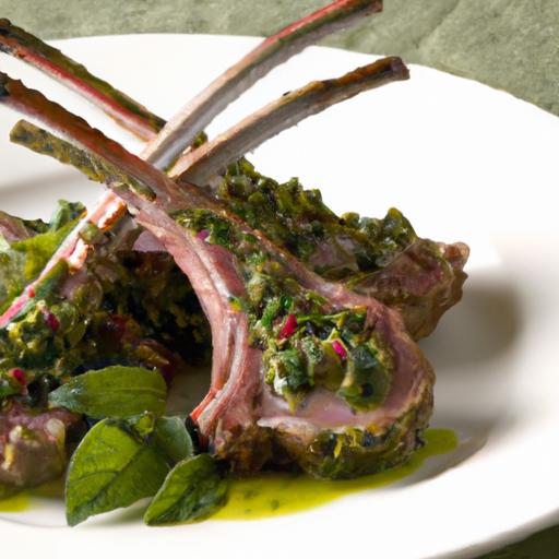 Savory Lamb Chops with Zesty Mint Pesto Delight