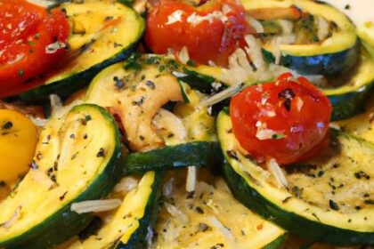 Budget-Friendly Roasted Garlic Parmesan Zucchini & Tomatoes