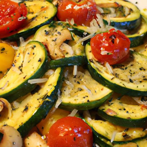Budget-Friendly Roasted Garlic Parmesan Zucchini & Tomatoes
