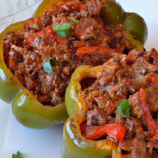 Keto Stuffed Bell Peppers with Savory Ground Beef Twist