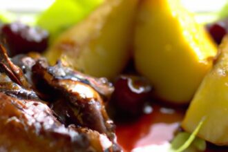 Savory Duck Confit Meets Tangy Cherry Reduction Delight